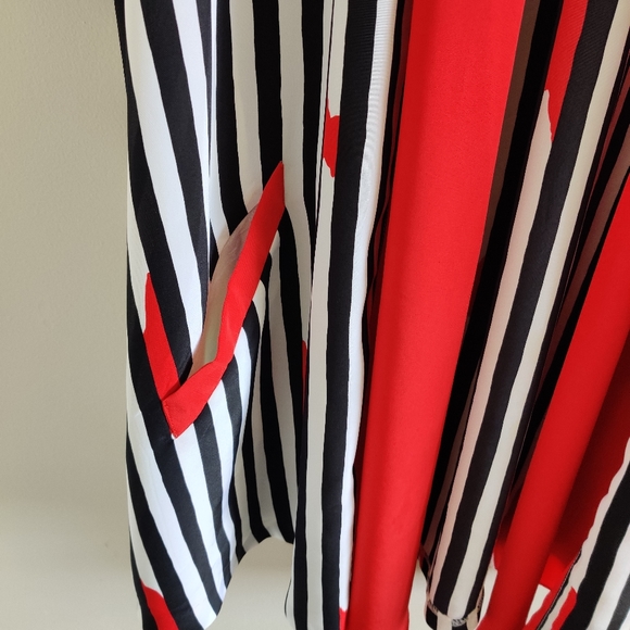 VINTAGE SALLY BROWNE|| VERTICAL STRIPED OVERSHIRT/ SHRUG SIZE 12 - Picture 8 of 15